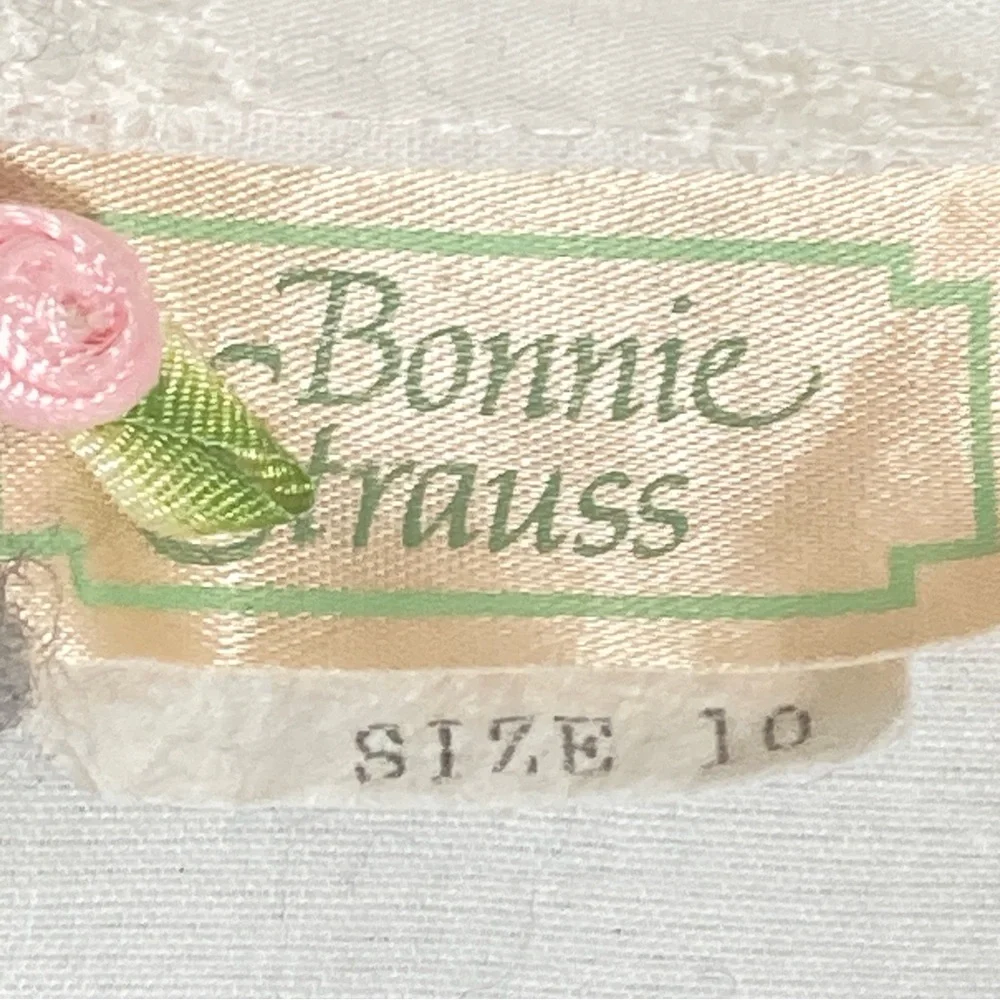 Vintage Bonnie Srauss  Maxi Dress Women's  Embroidered Size 10 White - Picture 6 of 16